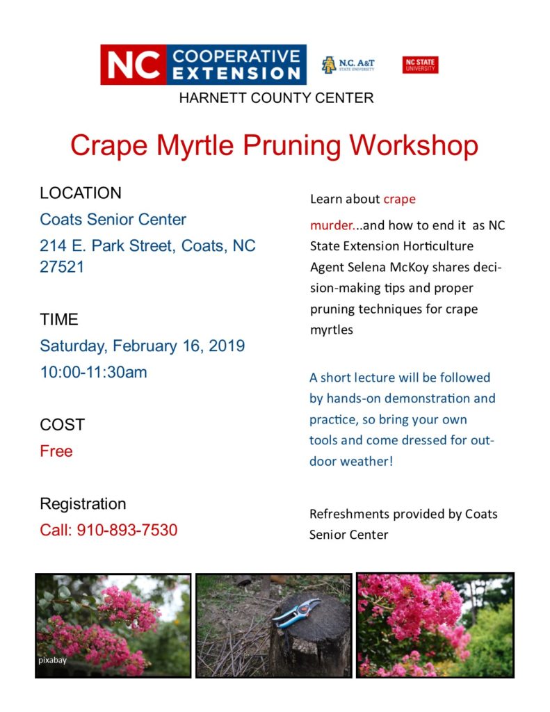 Crape Myrtle Pruning Workshop flyer