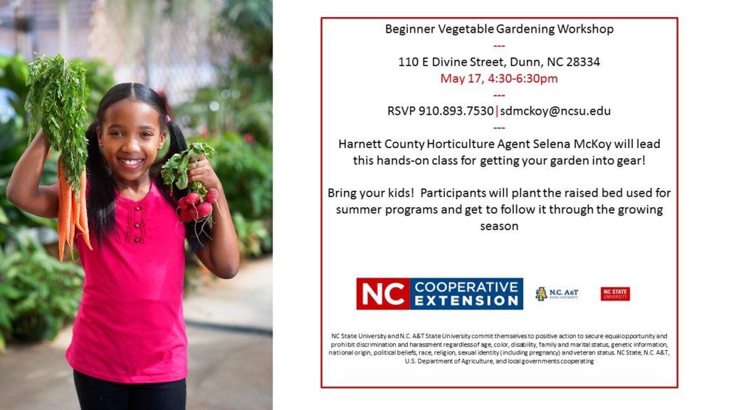 Vegetable gardening workshop flyer