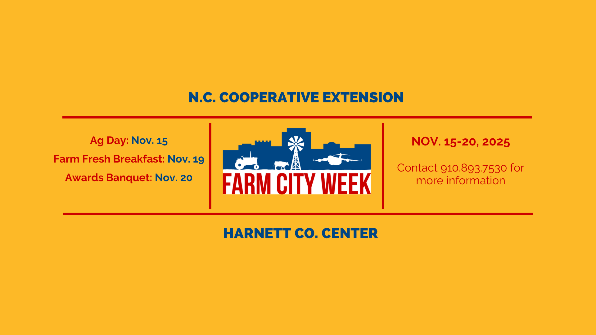 Graphic with information about 2025 Farm City Week